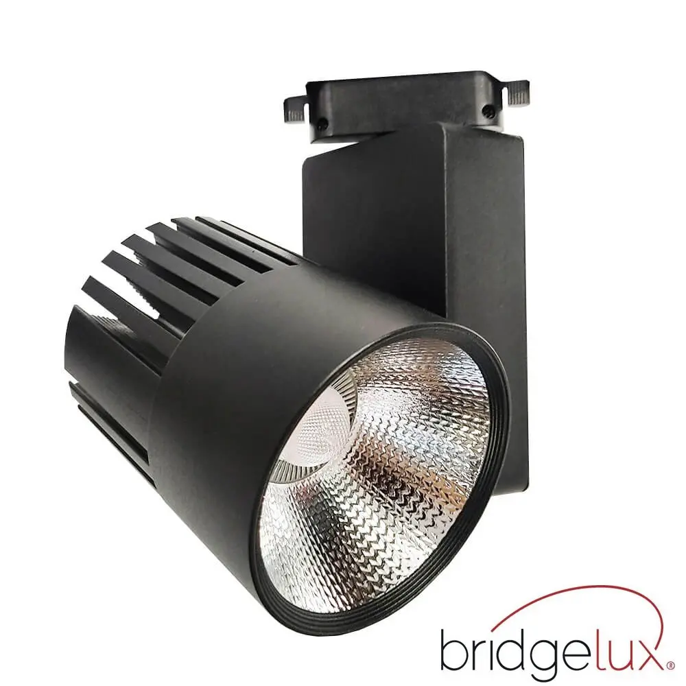 LED Tracklight 40W GRAZ Black BRIDGELUX Chip  single-phase rails - CRI +98