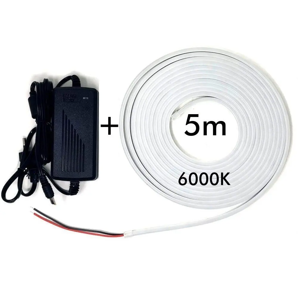 Pakke Neon LED 6000K LED 6mm 12V + Strømforsyning